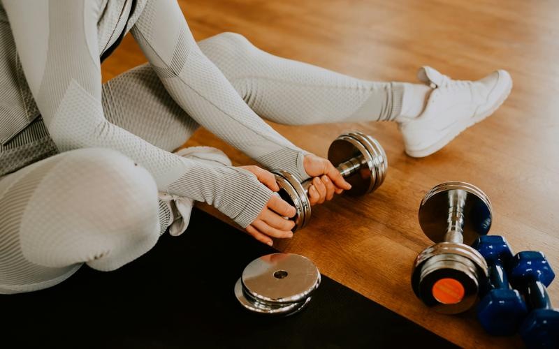 a person holding weights
